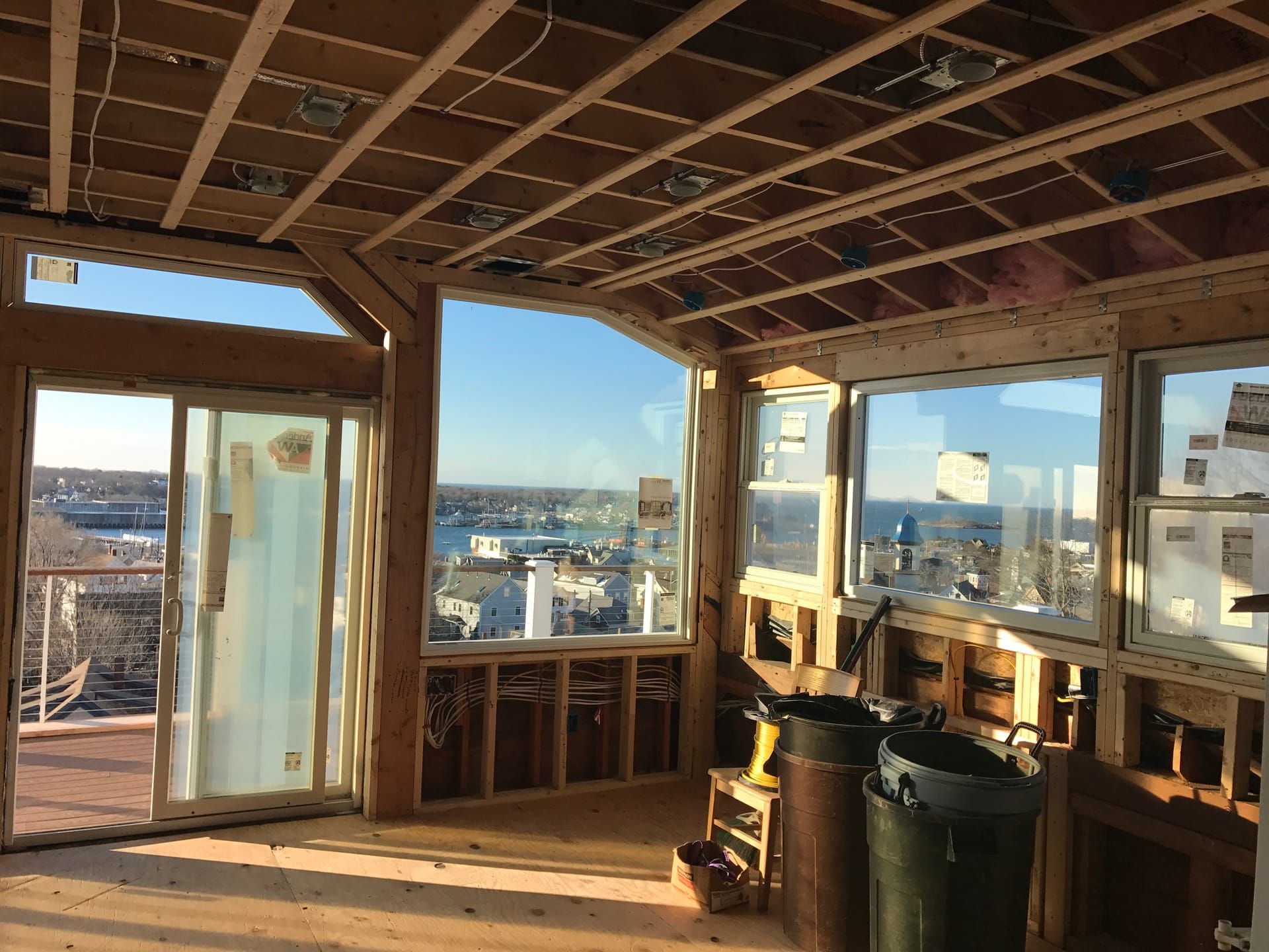 Interior framing — harbor view windows