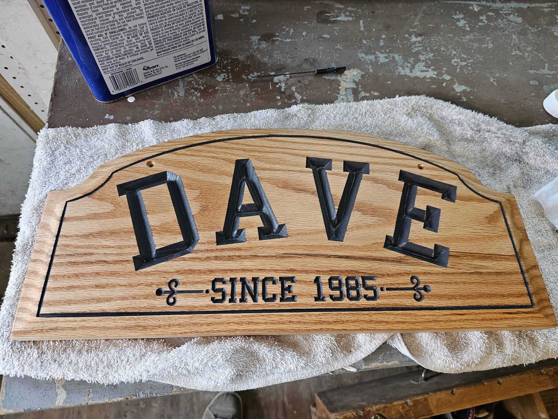 Custom carved wood sign