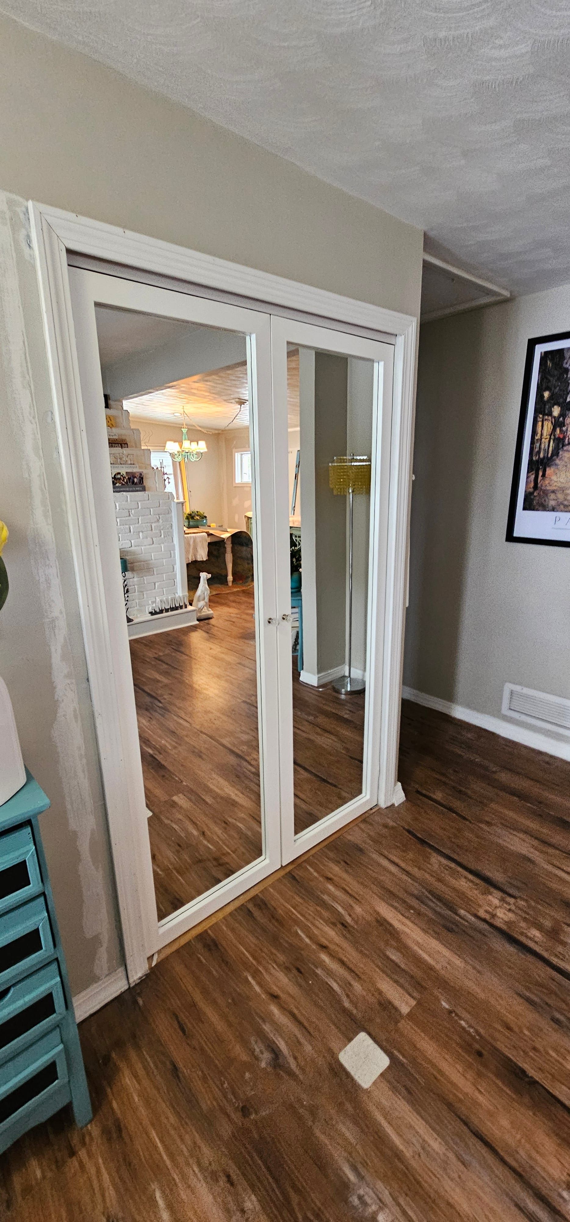 Interior french doors with transom window