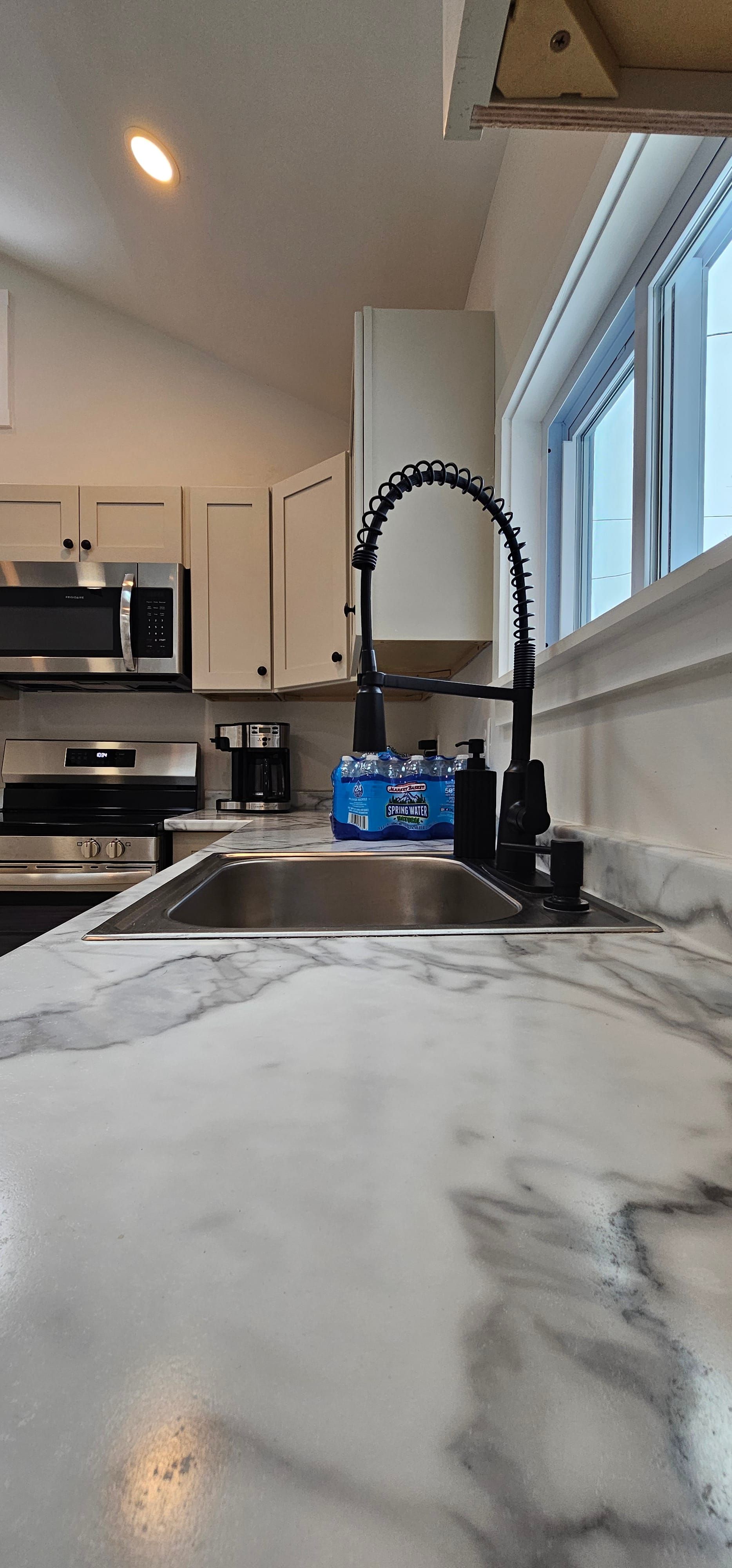 Kitchen with marble countertop
